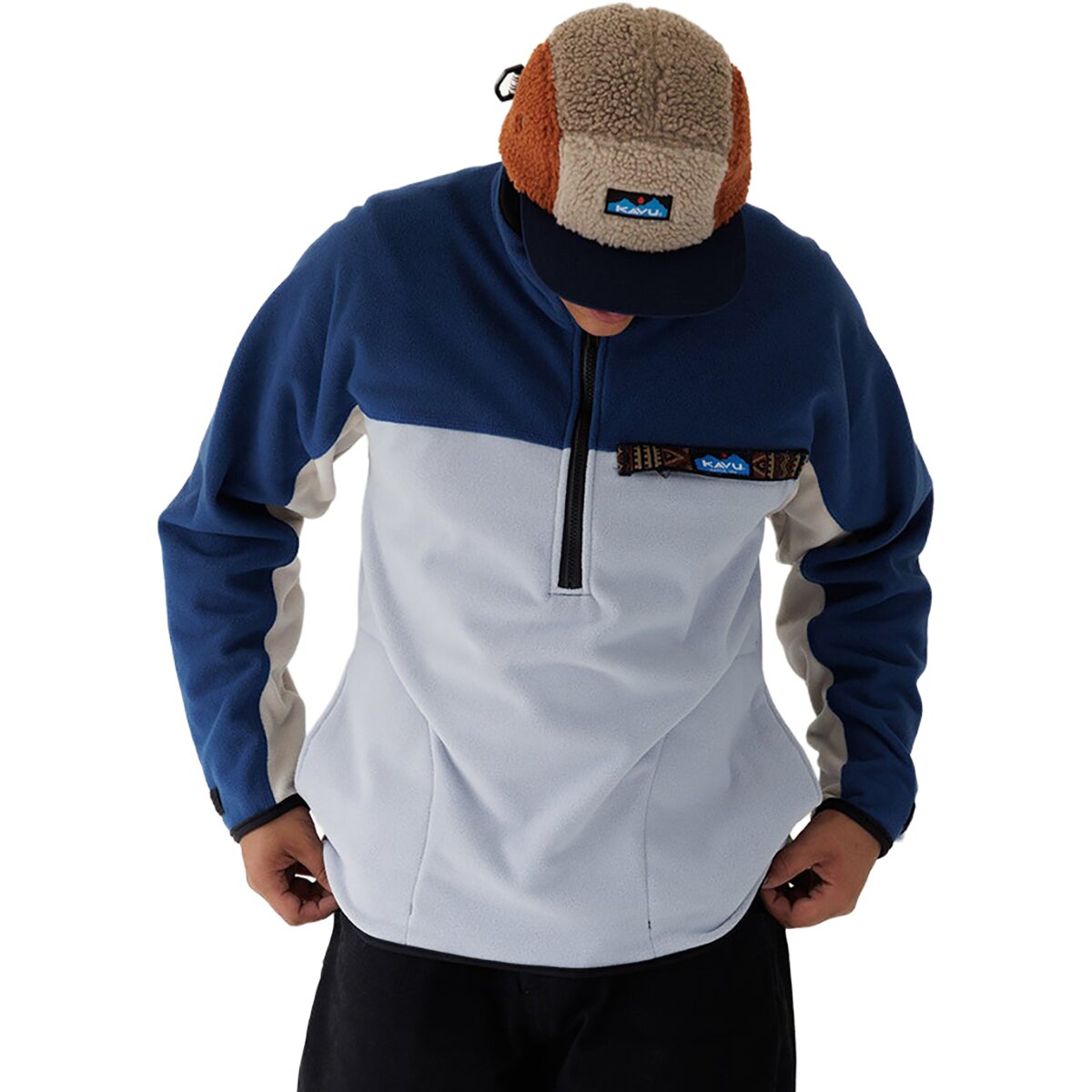 Image of KAVU Throwshirt Fleece Pullover - 1/2-Zip - Men's Storm Brew, L