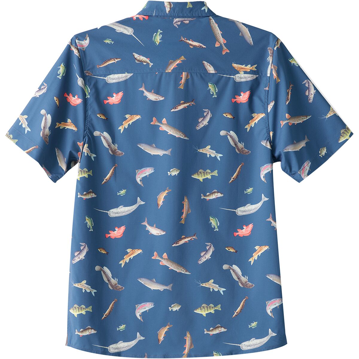 【送料無料】【未使用】KAVU(カブー)/River Wrangler Fish Fest/リバーラングラー/半袖シャツ/アウトドア/魚柄/M(海外サイズ) KAVU River Wrangler Shirt - Men's - Clothing