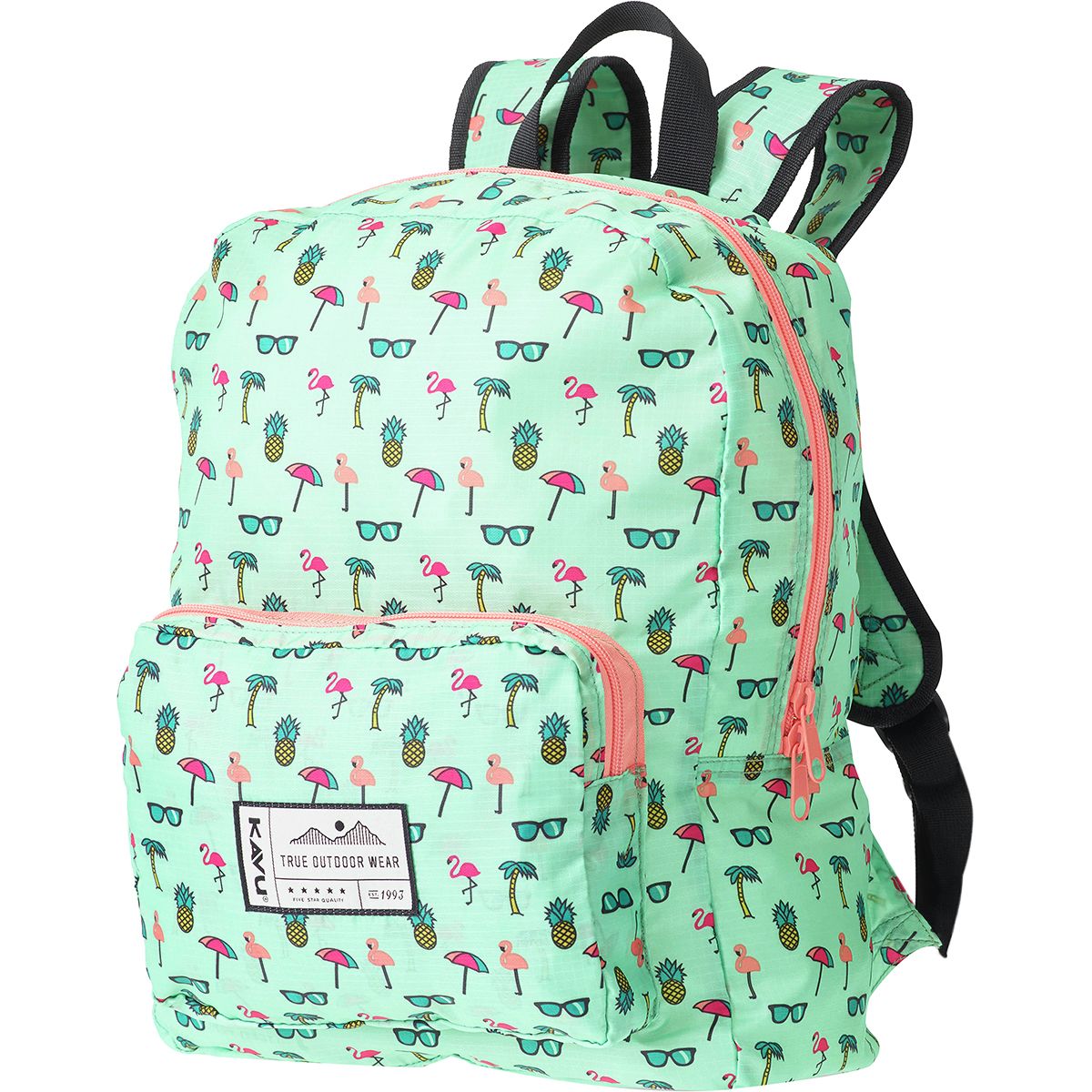 Kavu Green and White Backpack Kavu Green Cotton Canvas Backpack 12 main image 2