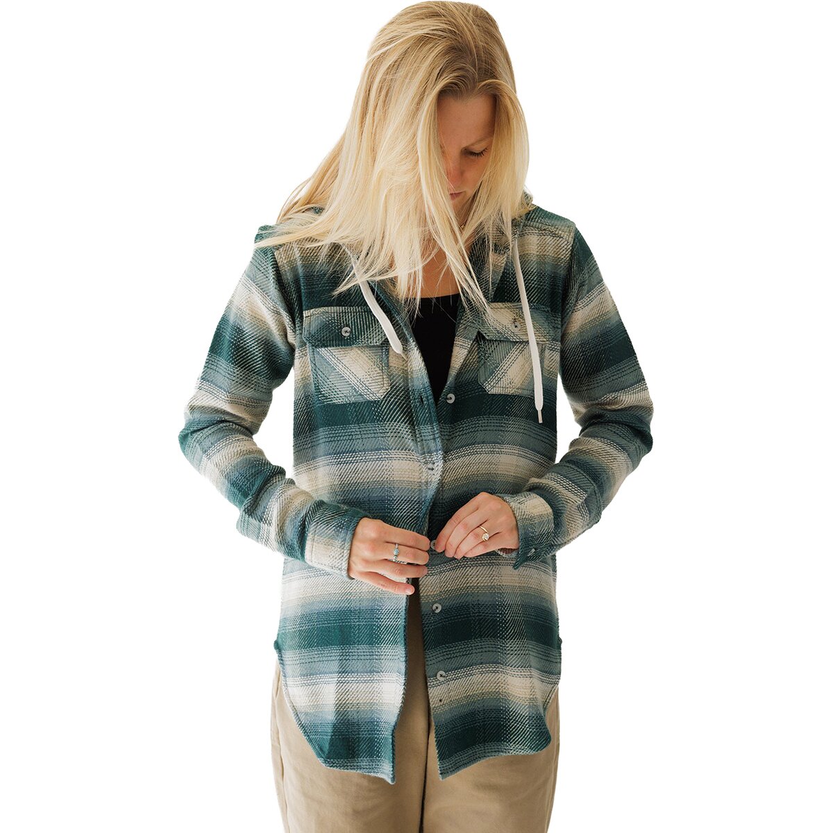 Image of KAVU Jess Hooded Shirt - Women's Greenwood, M