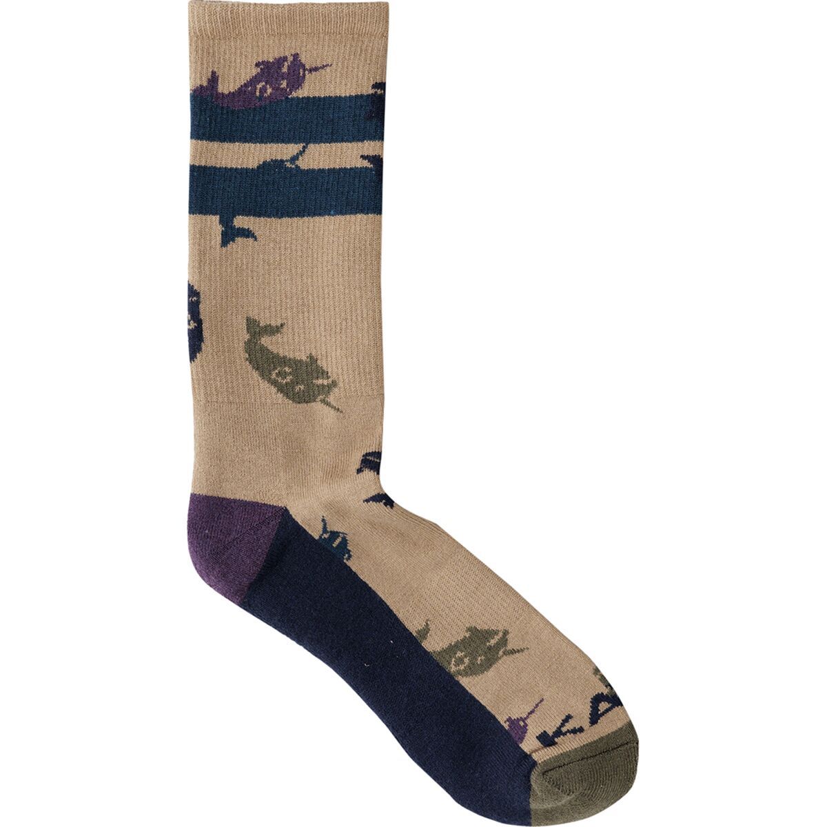 Image of KAVU Moonwalk Sock Narwhal Seas, One Size