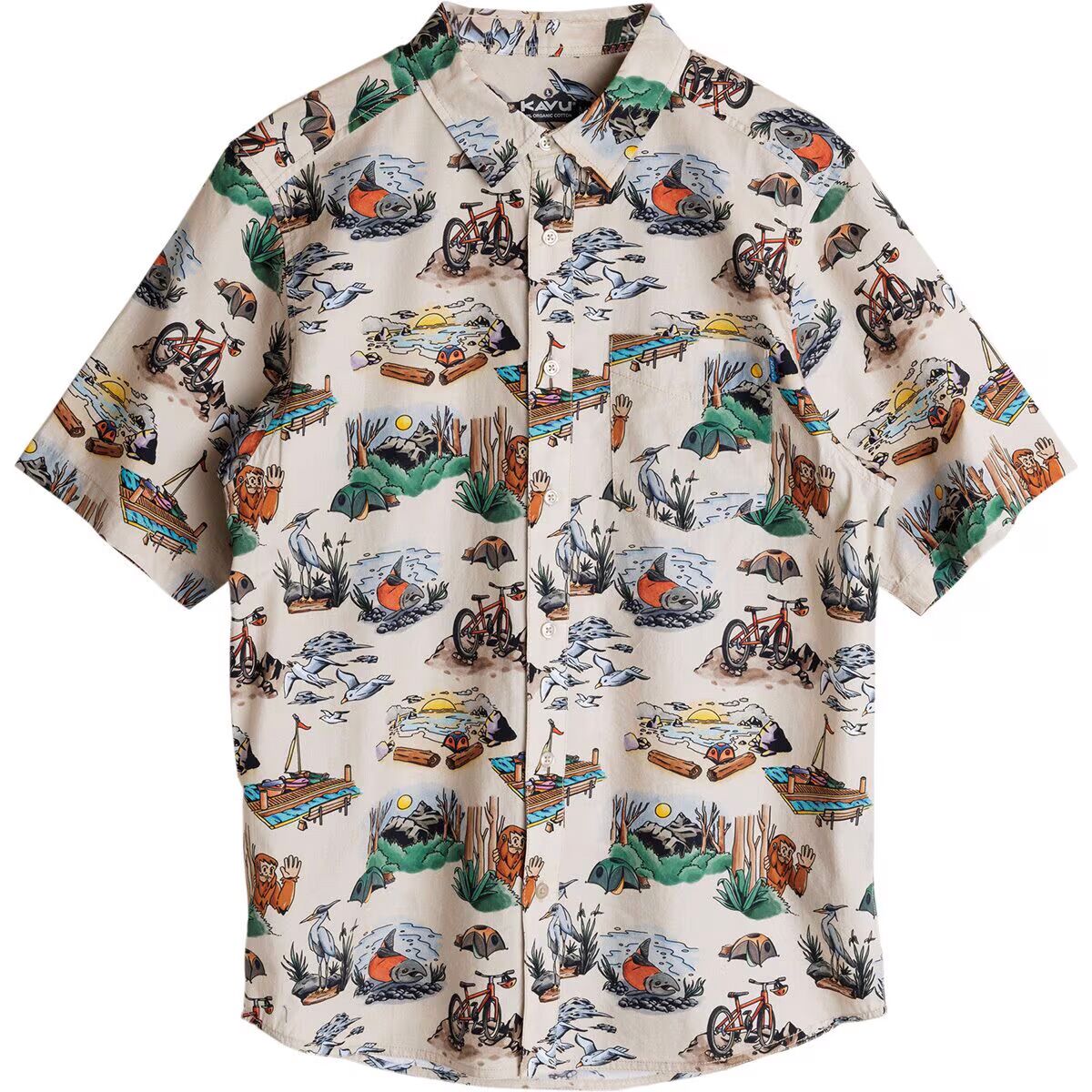 Image of KAVU The Jam Short-Sleeve Shirt - Men's Places To Be, XL