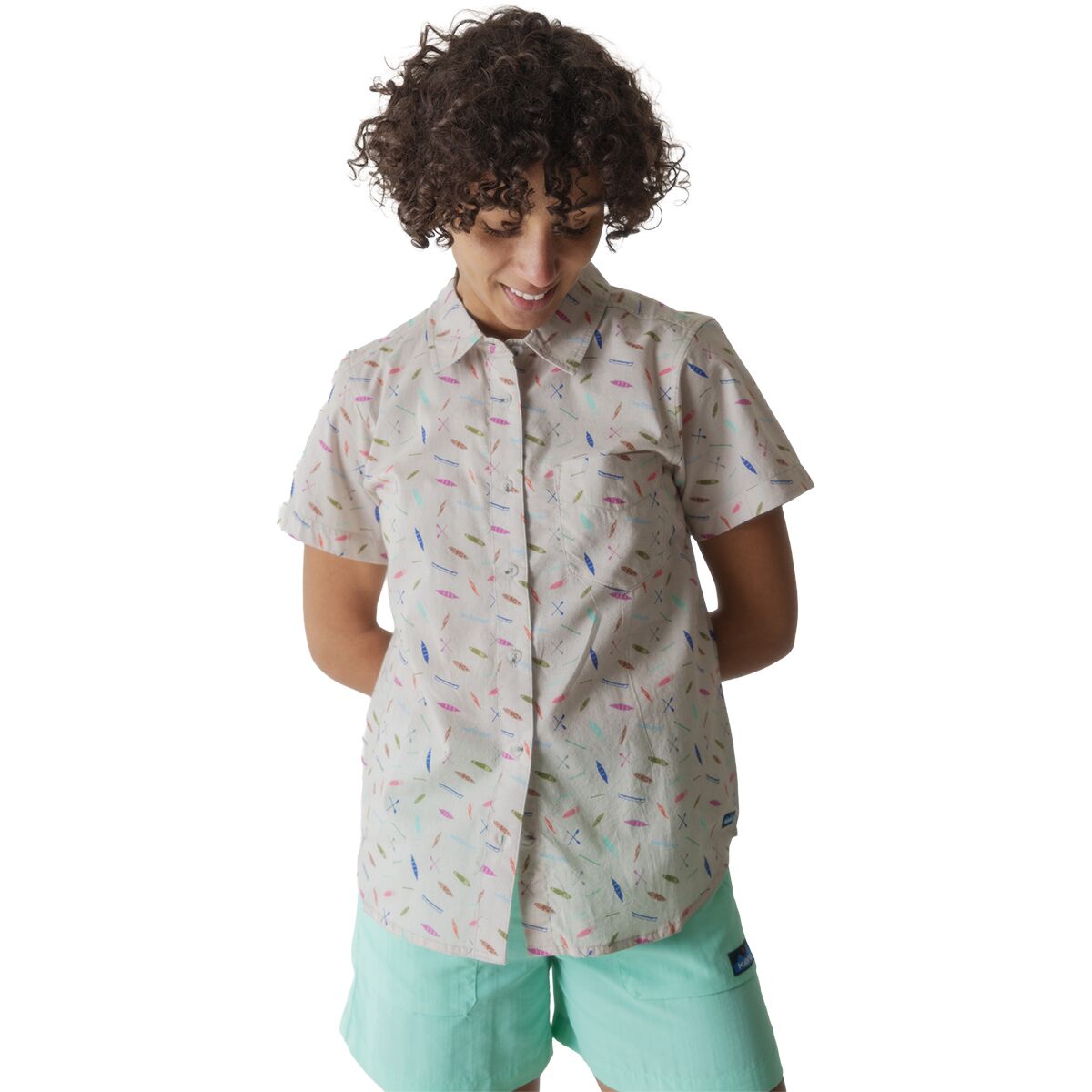 Image of KAVU Girl Party Shirt - Women's Canoe Confetti, M