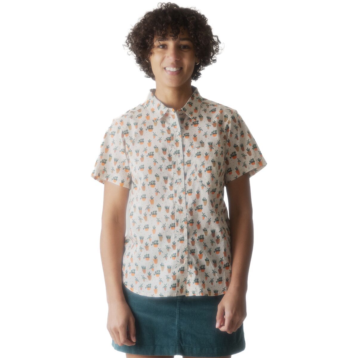 Image of KAVU Girl Party Shirt - Women's Potted Plants, L