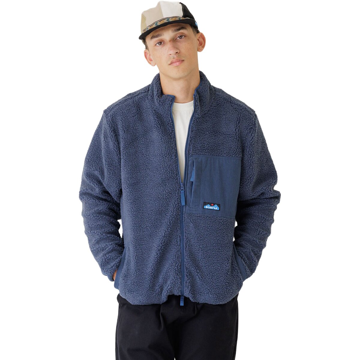 Image of KAVU Wayside Sherpa Fleece Jacket - Men's Dark Navy, XXL