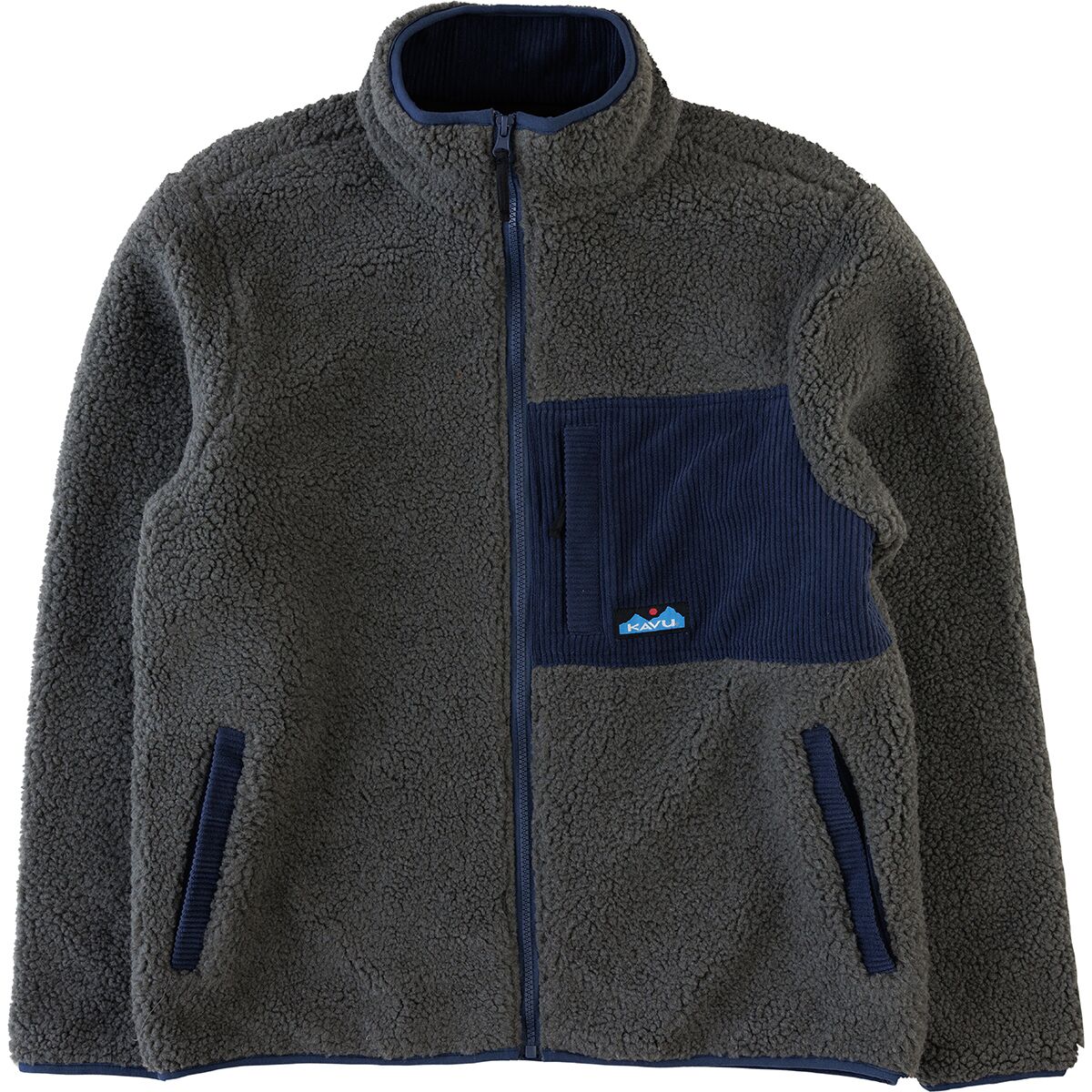 Image of KAVU Wayside Sherpa Fleece Jacket - Men's Ocean Storm, L