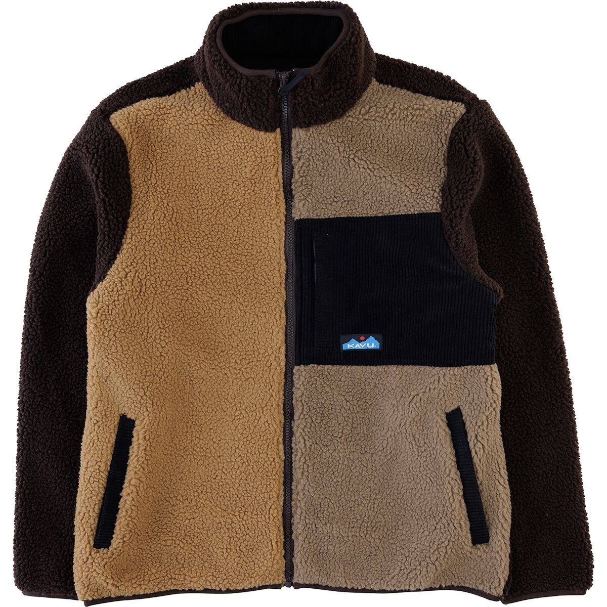 Image of KAVU Wayside Sherpa Fleece Jacket - Men's Wild Wood Block, XL
