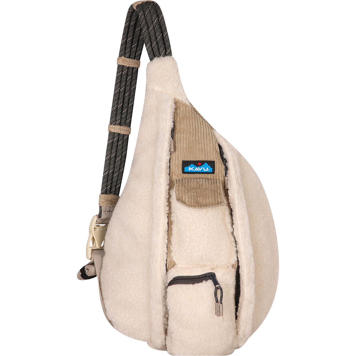 Kavu Gray Sherpa Fleece Rope Cord Bag  Outdoor Hiking Travel Kavu Mini Rope Sling Bag – Trailful Outdoor Co main image 3
