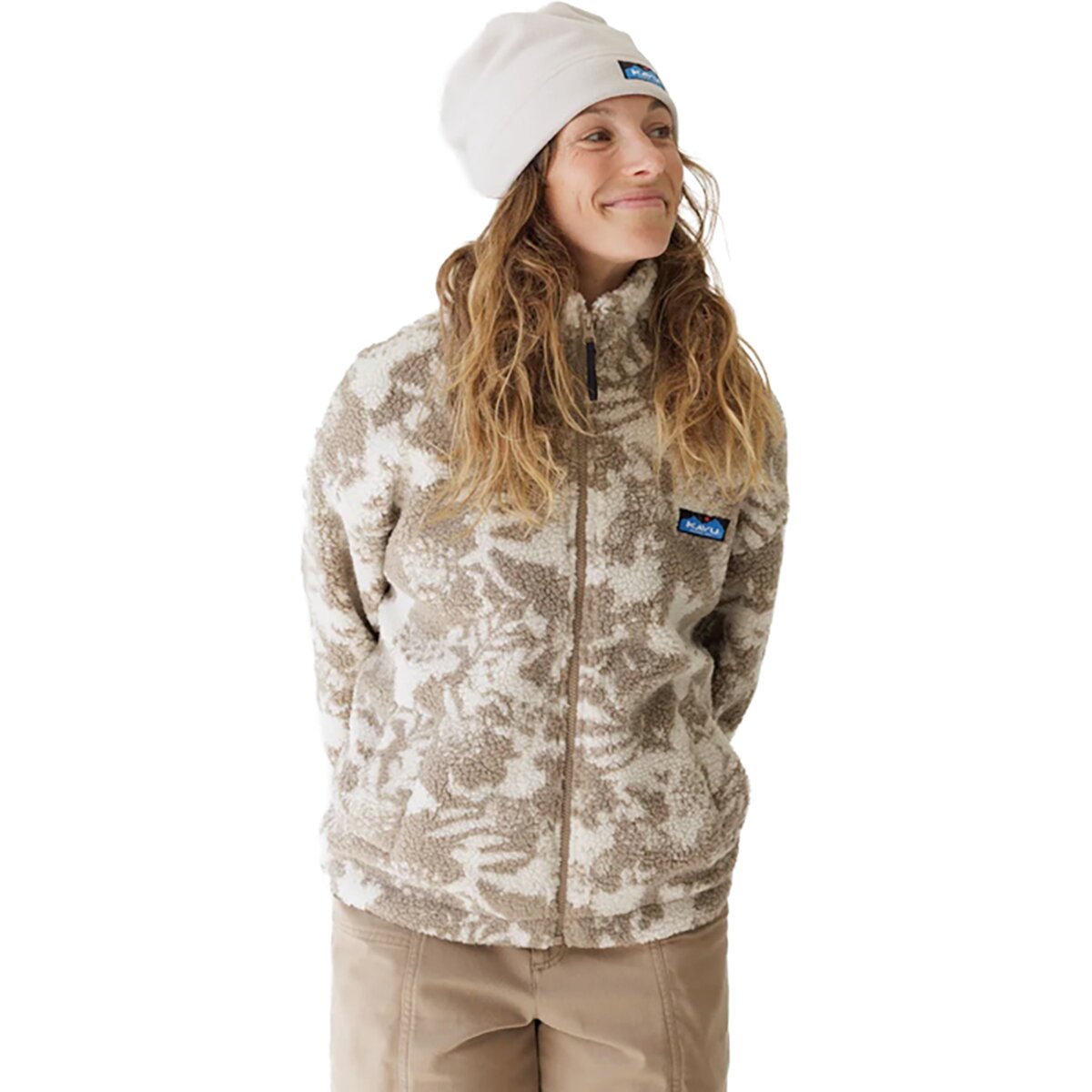 Image of KAVU Loven Full-Zip Sherpa Jacket - Women's Blown Out Bloom, M
