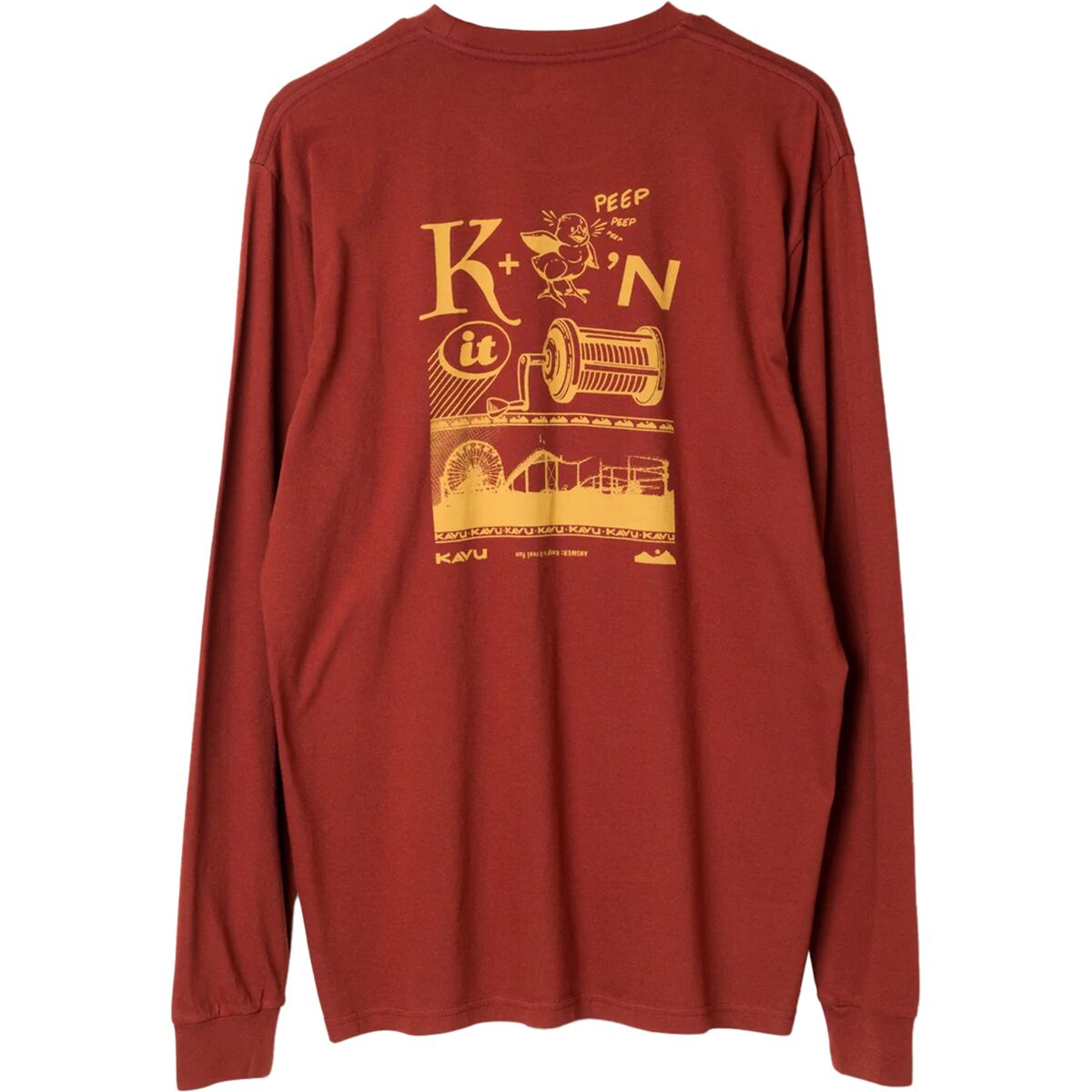 Image of KAVU Puzzle Time Long-Sleeve T-Shirt - Men's Fired Brick, XL