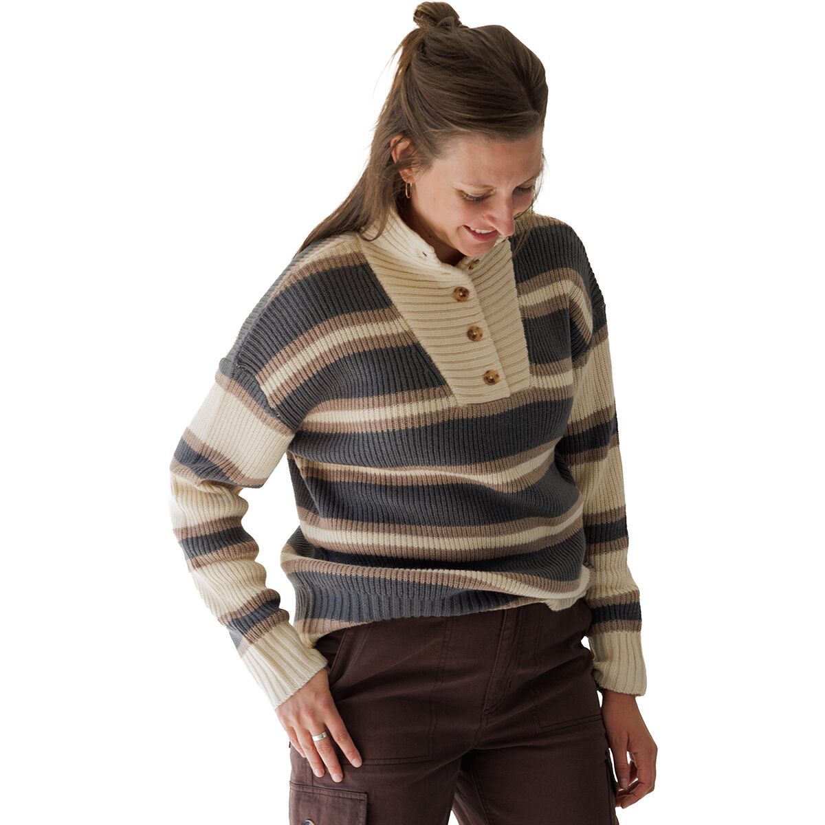 Image of KAVU Nola Sweater - Women's Storm Stripe, S