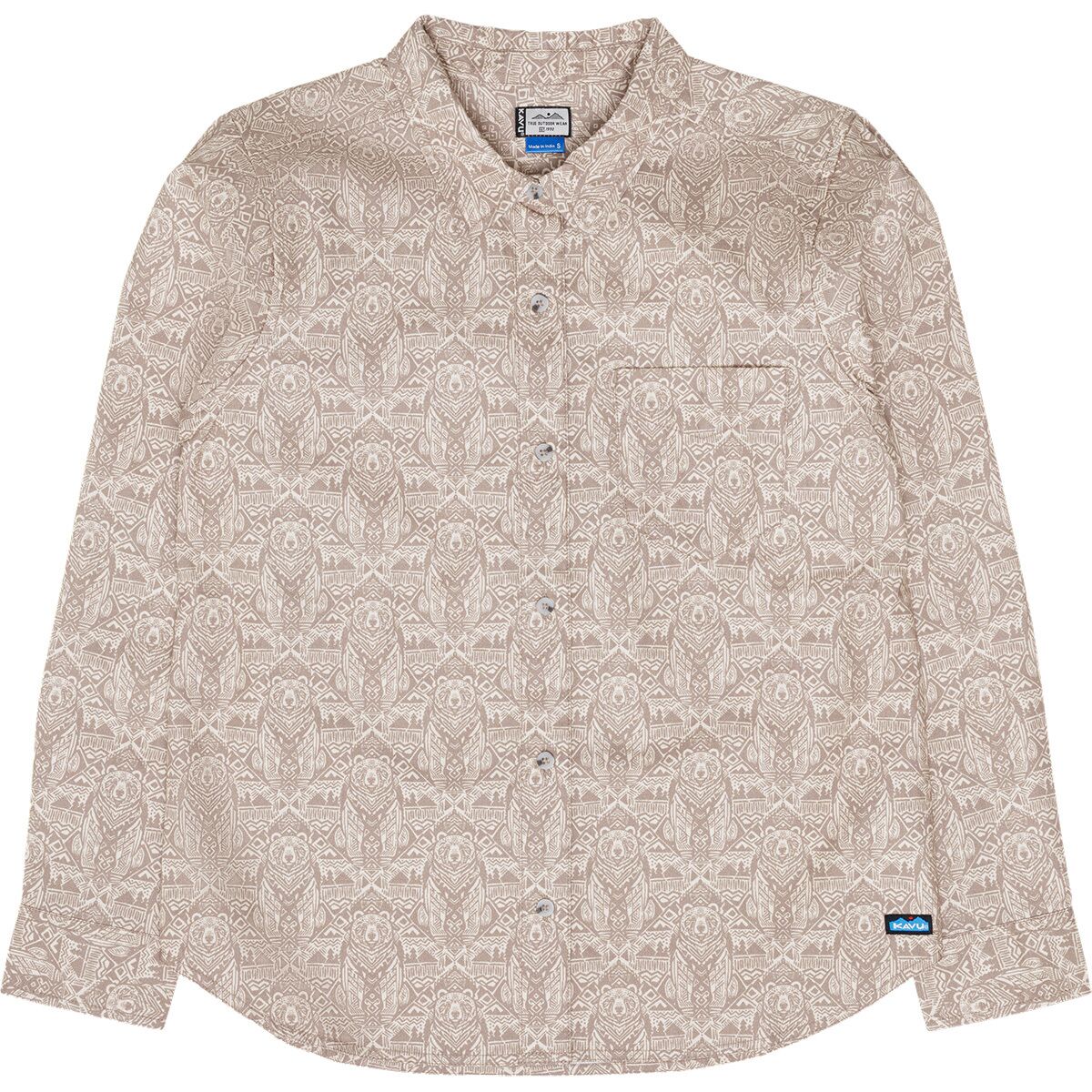Image of KAVU Girl Party Long-Sleeve Shirt - Women's Tan Bear, M