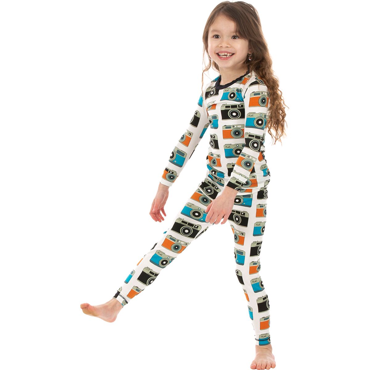 Kickee Pants Girls Print Long Sleeve Pajama Set Prd-kplp108-fens 