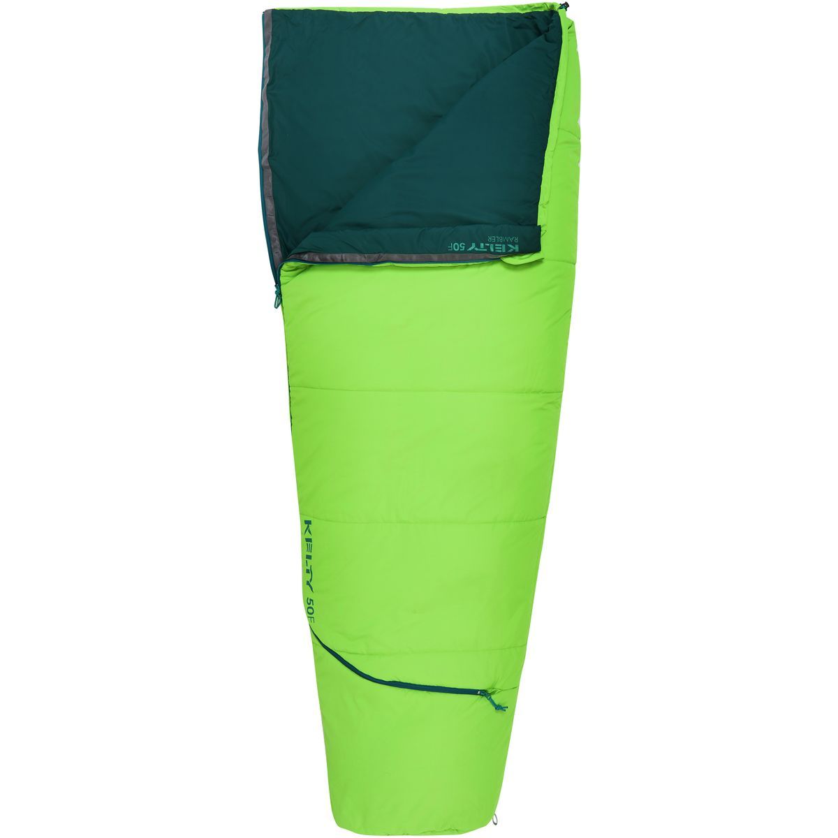 Kelty Rambler 50 Sleeping Bag: 50F Synthetic Green Apple, Reg/Right Zip
