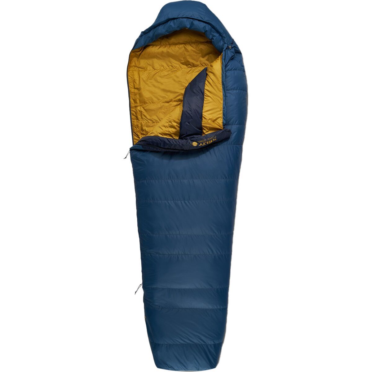 Image of Kelty Cosmic 20 Sleeping Bag: 20F Down Dark Blue/Pageant Blue/Olive Oil, Long/Right Zip