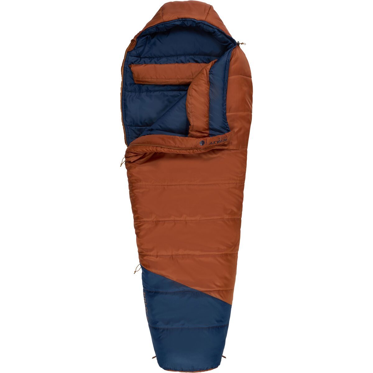 Image of Kelty Mistral Sleeping Bag: 0F Synthetic Gingerbread/Pageant Blue, Reg/Right Zip