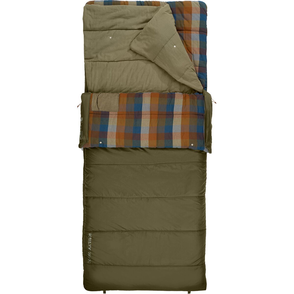 Kelty Wayback Sleeping Bag: 20F Synthetic Burnt Olive