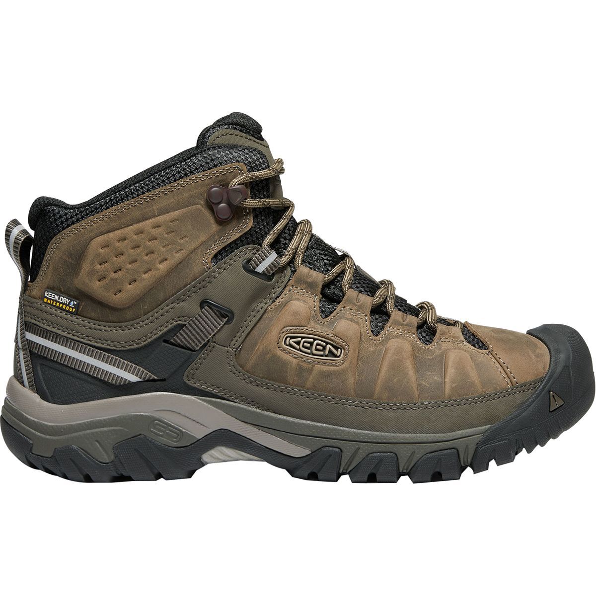 Image of KEEN Targhee III Mid Leather Waterproof Hiking Boot - Men's Bungee Cord/Black, 9.0