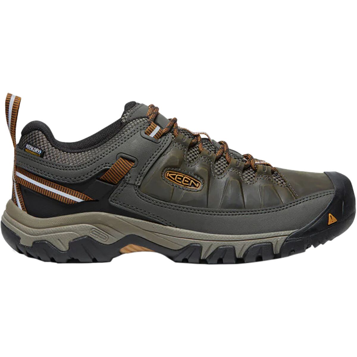 Image of KEEN Targhee III Waterproof Leather Hiking Shoe - Men's Black Olive/Golden Brown, 8.5