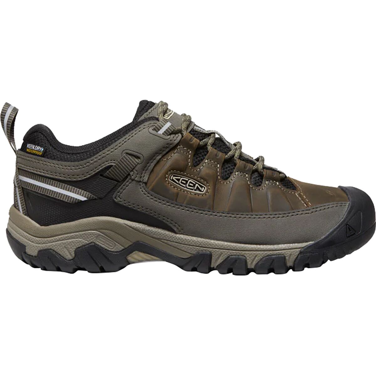 Image of KEEN Targhee III Waterproof Leather Wide Hiking Shoe - Men's Bungee Cord/Black, 8.5