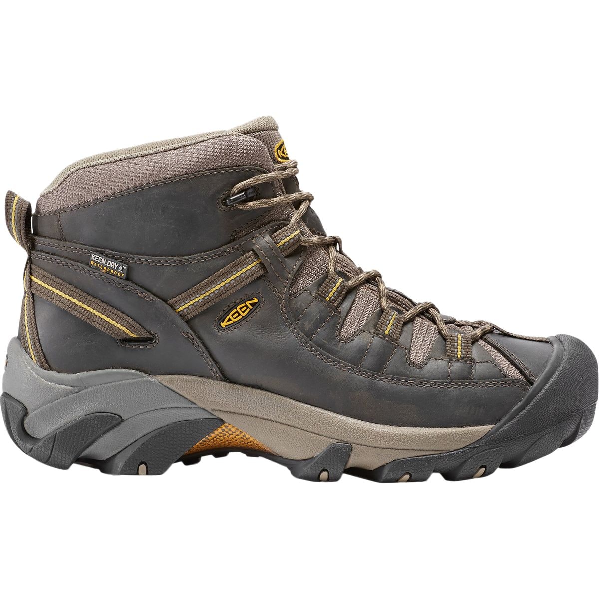 Image of KEEN Targhee II Mid Waterproof Hiking Boot - Men's Black Olive/Yellow, 13.0