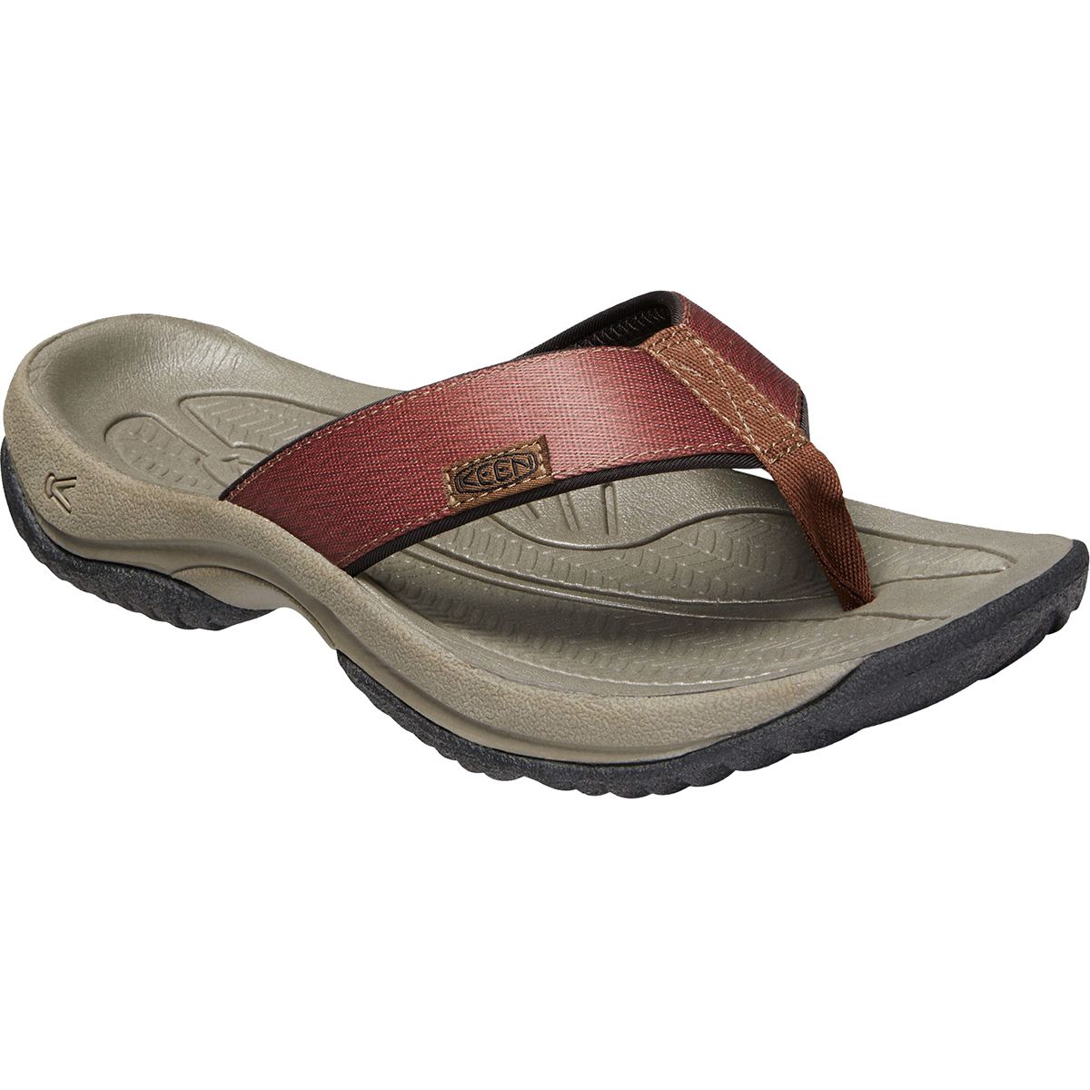 Mens Leather Sandals Men's Kona Leather Flip-Flop Steel Gray