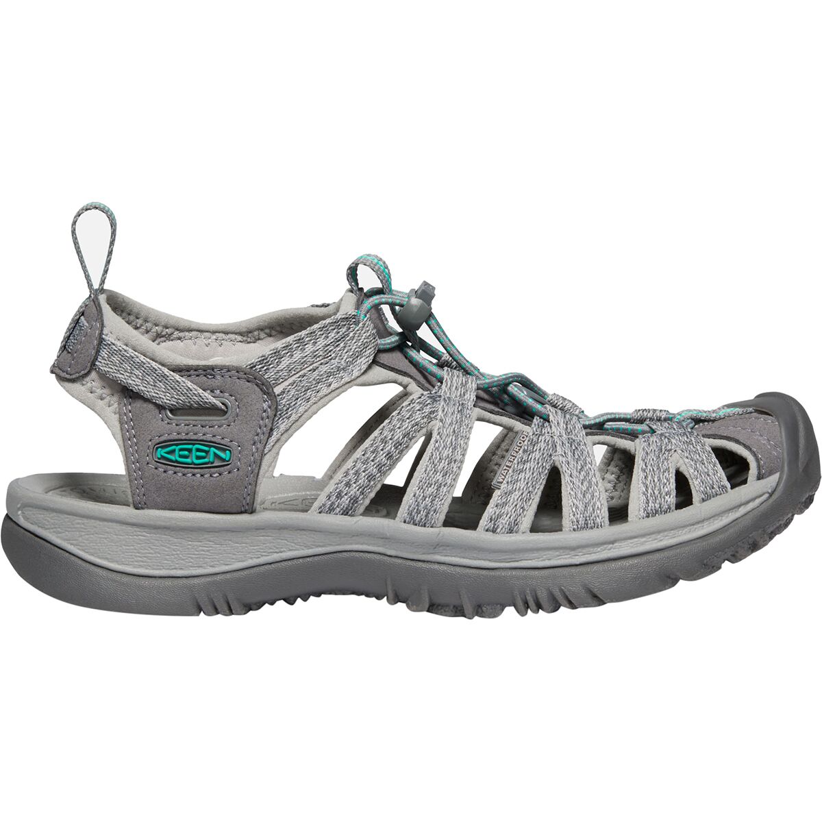 Image of KEEN Whisper Sandal - Women's Medium Grey/Peacock Green, 7.5