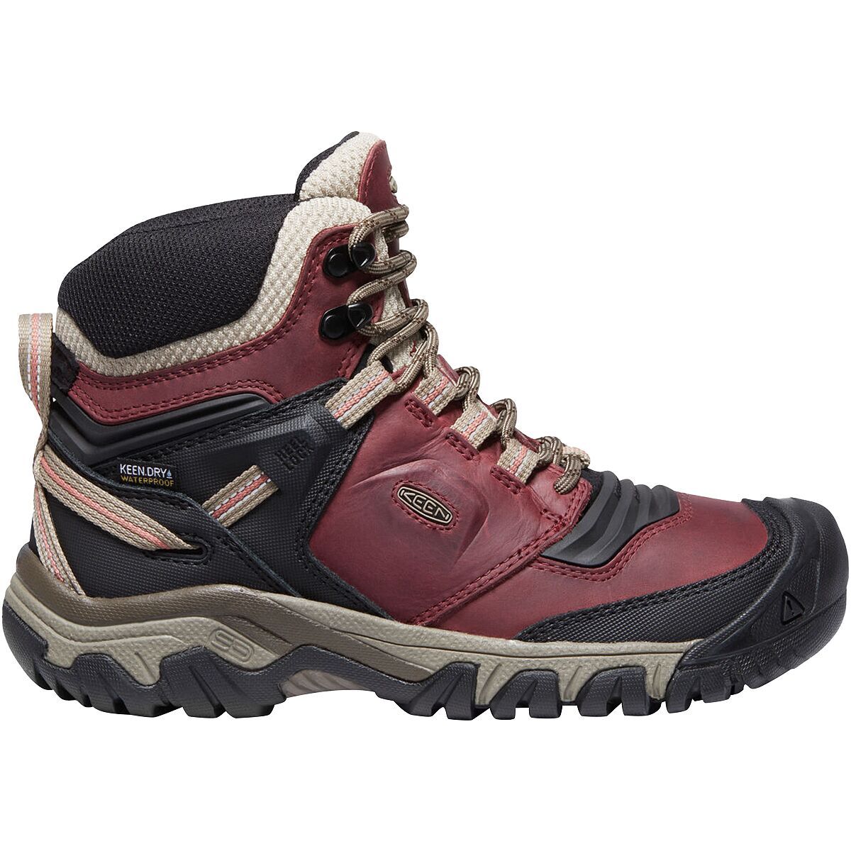 KEEN Ridge Flex Mid WP Hiking Boot - Women's Rhubarb/Black, 12.0