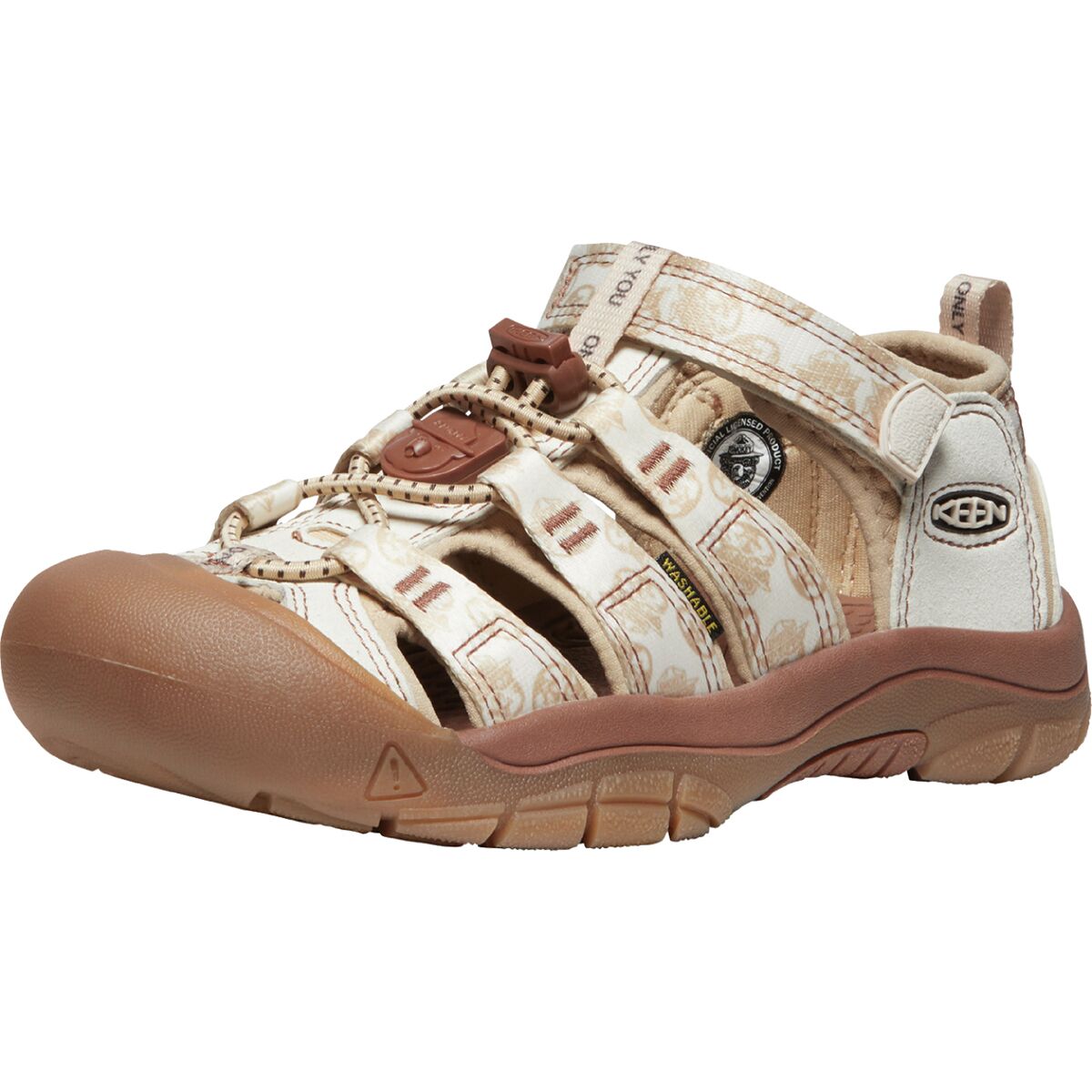 KEEN Kids Newport H2 Closed Toe Water Sandals - Quick-Dry, Adjustable Strap, Safari/Birch Color, Size 6