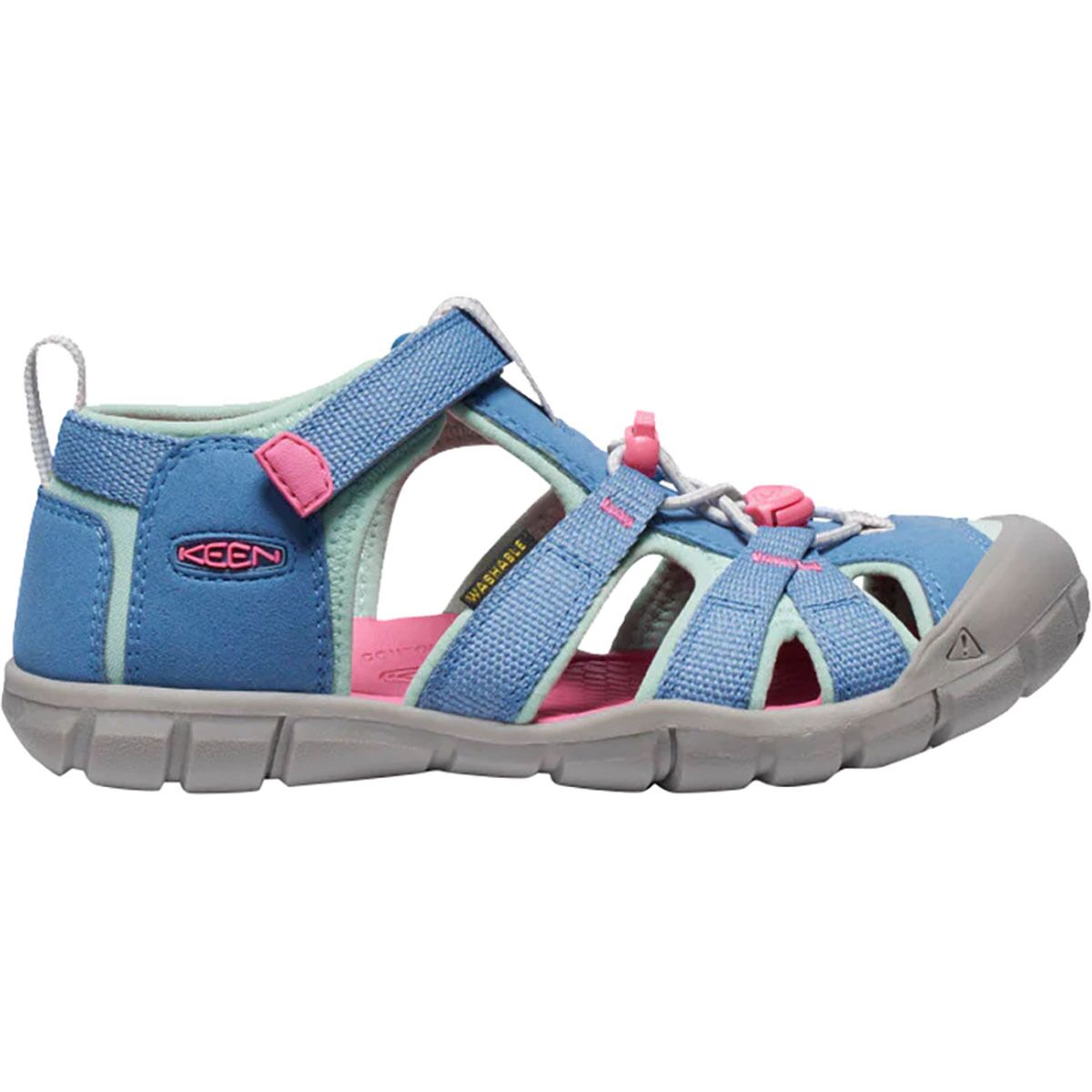 Image of KEEN Seacamp II CNX Sandal - Kids' Coronet Blue/Hot Pink, 4.0