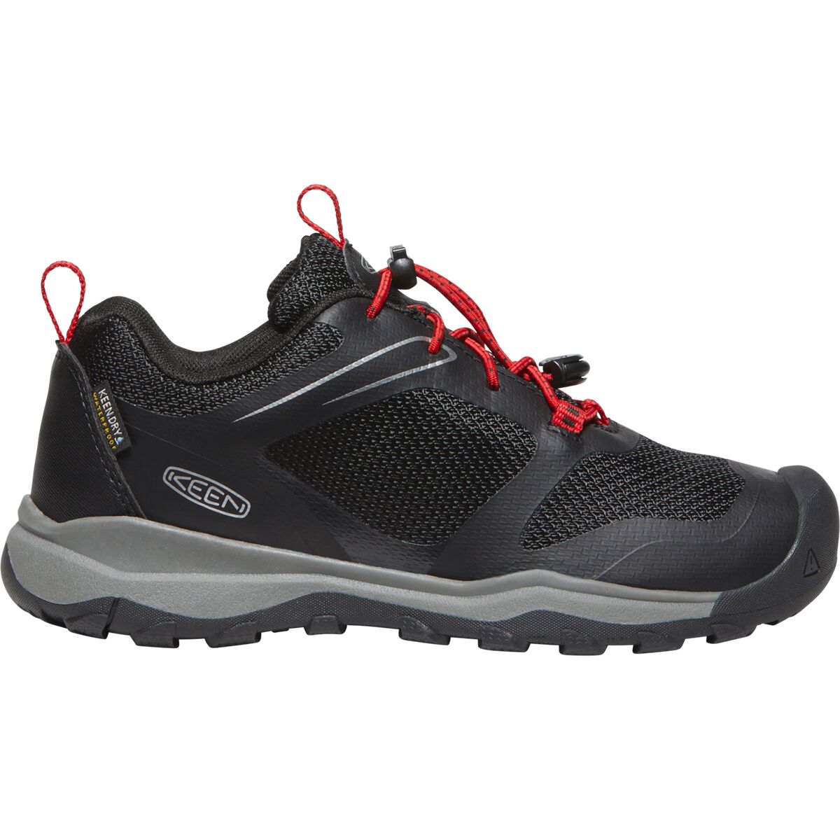 Keen Big Kids Wanduro Waterproof Shoe Black Ribbon Red Size 2