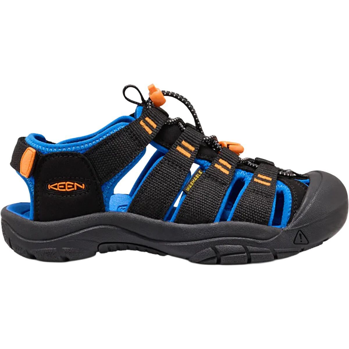 Image of KEEN Newport Boundless Sandal - Kids' Black/Precious Blue, 3.0