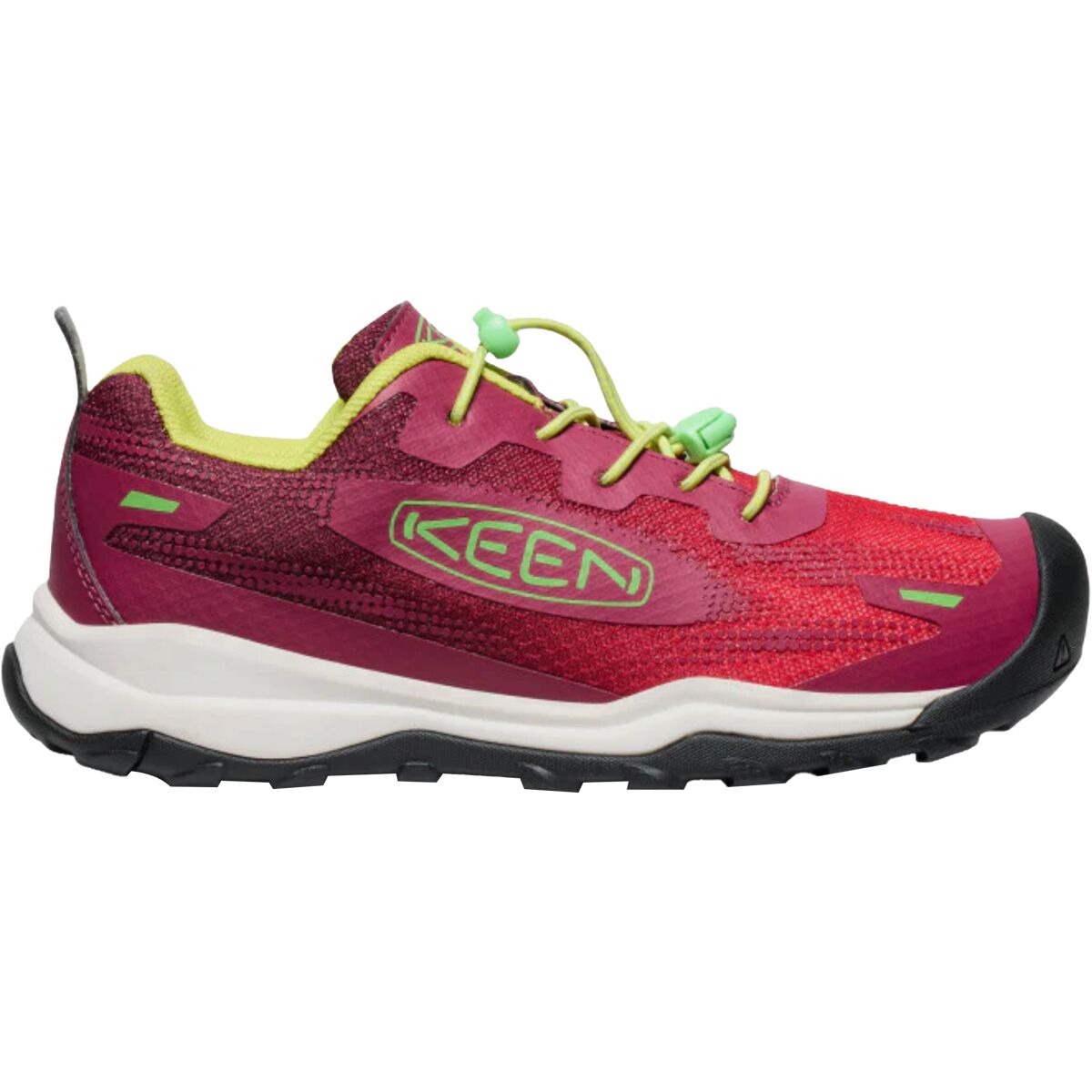 Image of KEEN Wanduro Speed Shoe - Kids' Beaujolais/Summer Green, 4.0
