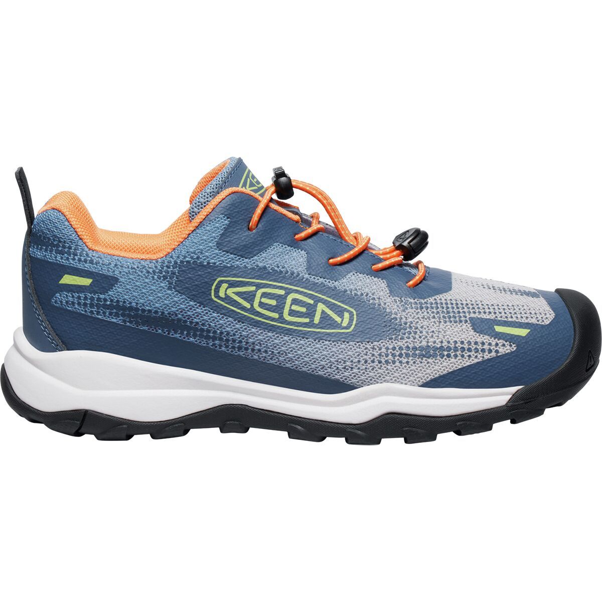 KEEN Wanduro Speed Shoe - Kids' Vintage Indigo/Tangerine, 5.0