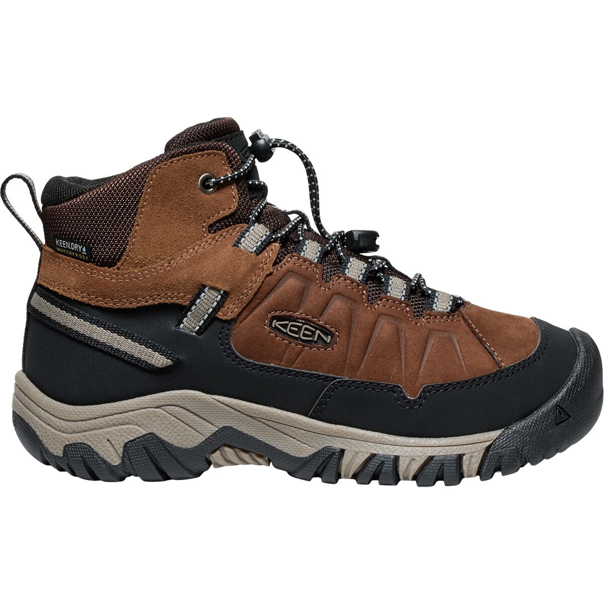 Image of KEEN Targhee IV Mid WP Shoe - Kids' Bison/Brindle, 1.0