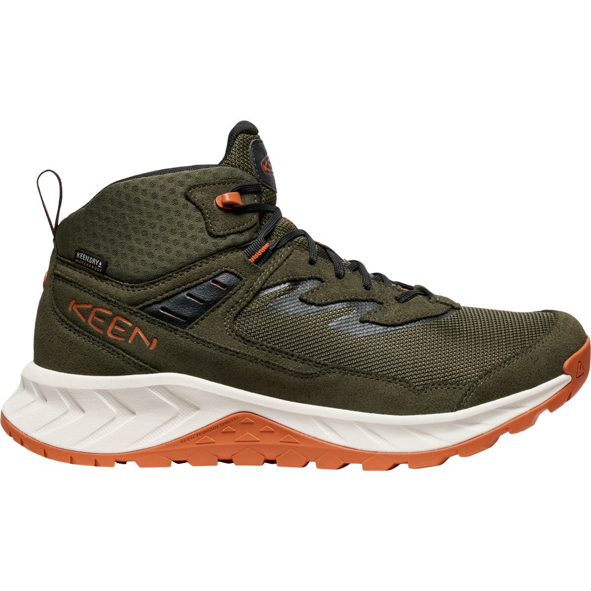 KEEN Hightrail Waterproof Hiking Boot - Men's Forest Night/Gold Flame, 9.0