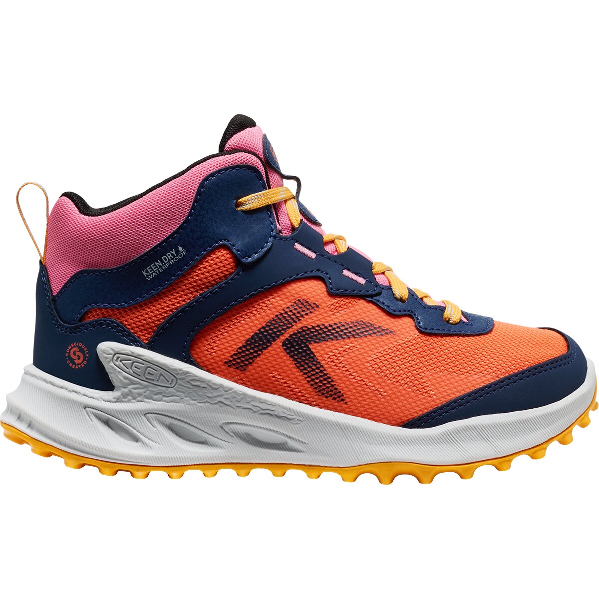 Image of KEEN Zionic Mid WP Boot - Kids' Naval Academy/Nasturtium, 3.0