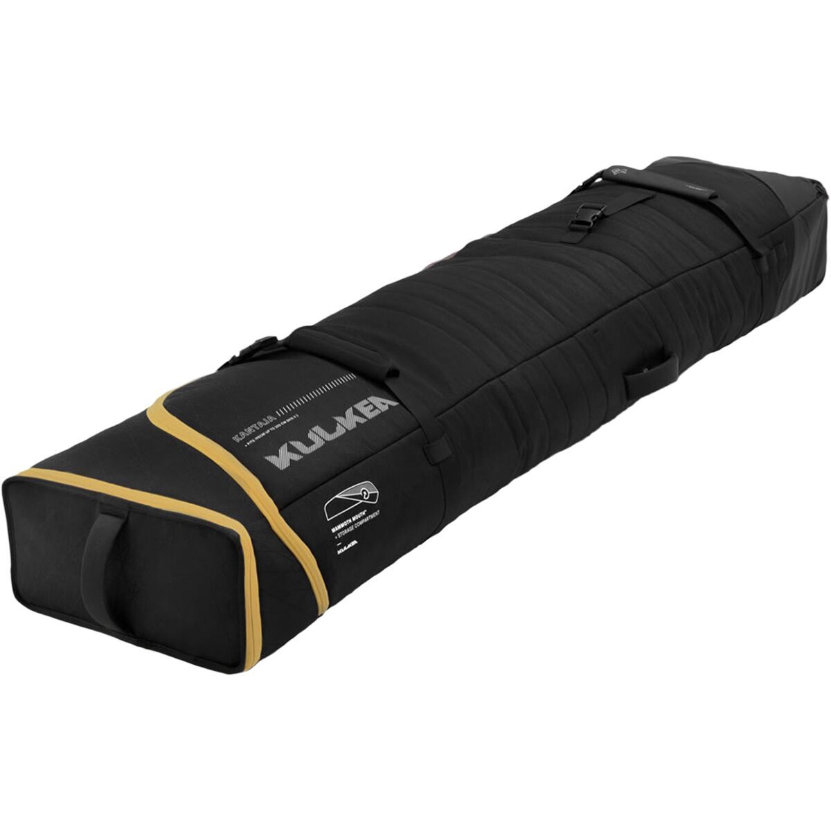 Kulkea Kantaja Double Roller Ski Bag Black/Gold, One Size