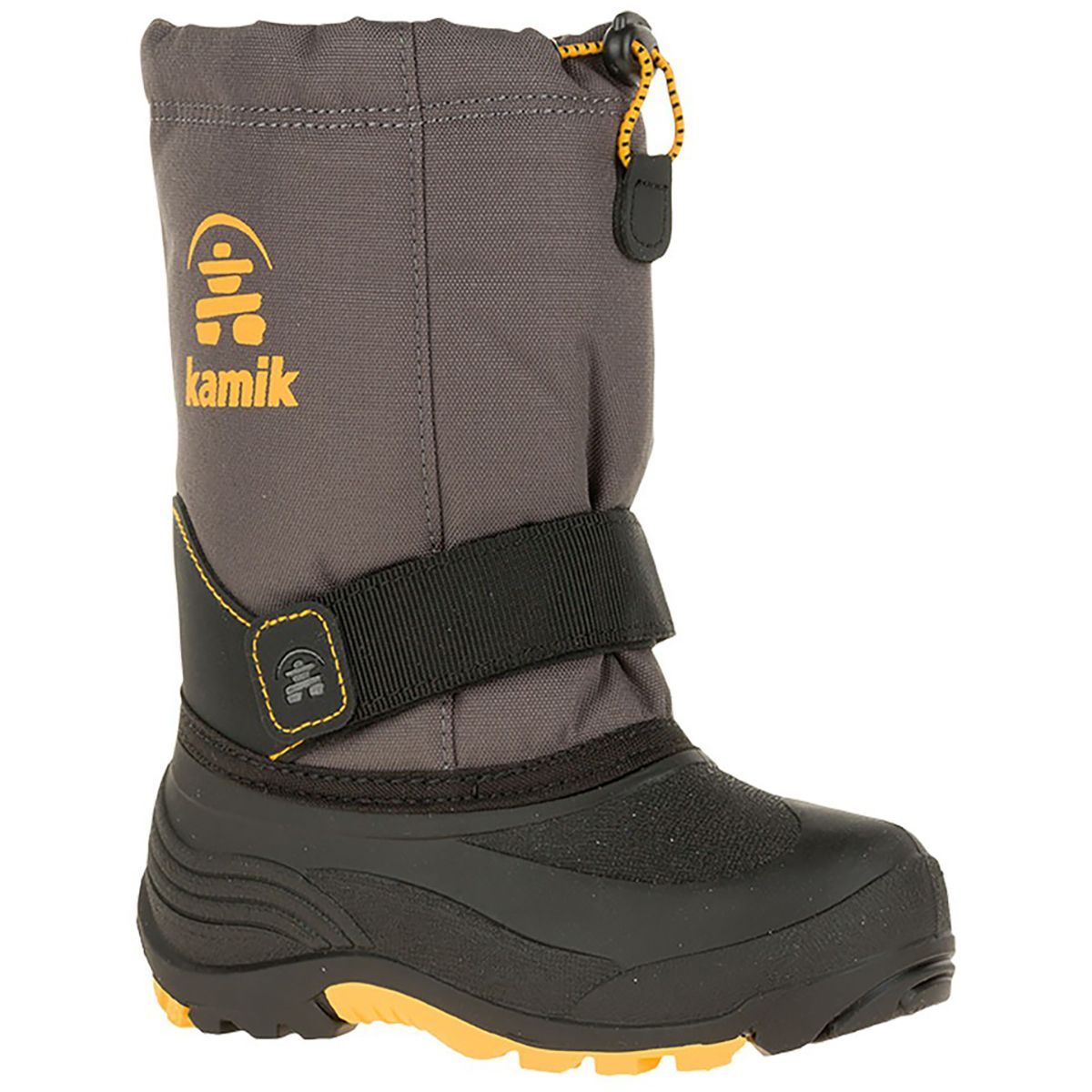 Kamik Rocket Boot - Little Boys' Charcoal/Yellow, 10.0