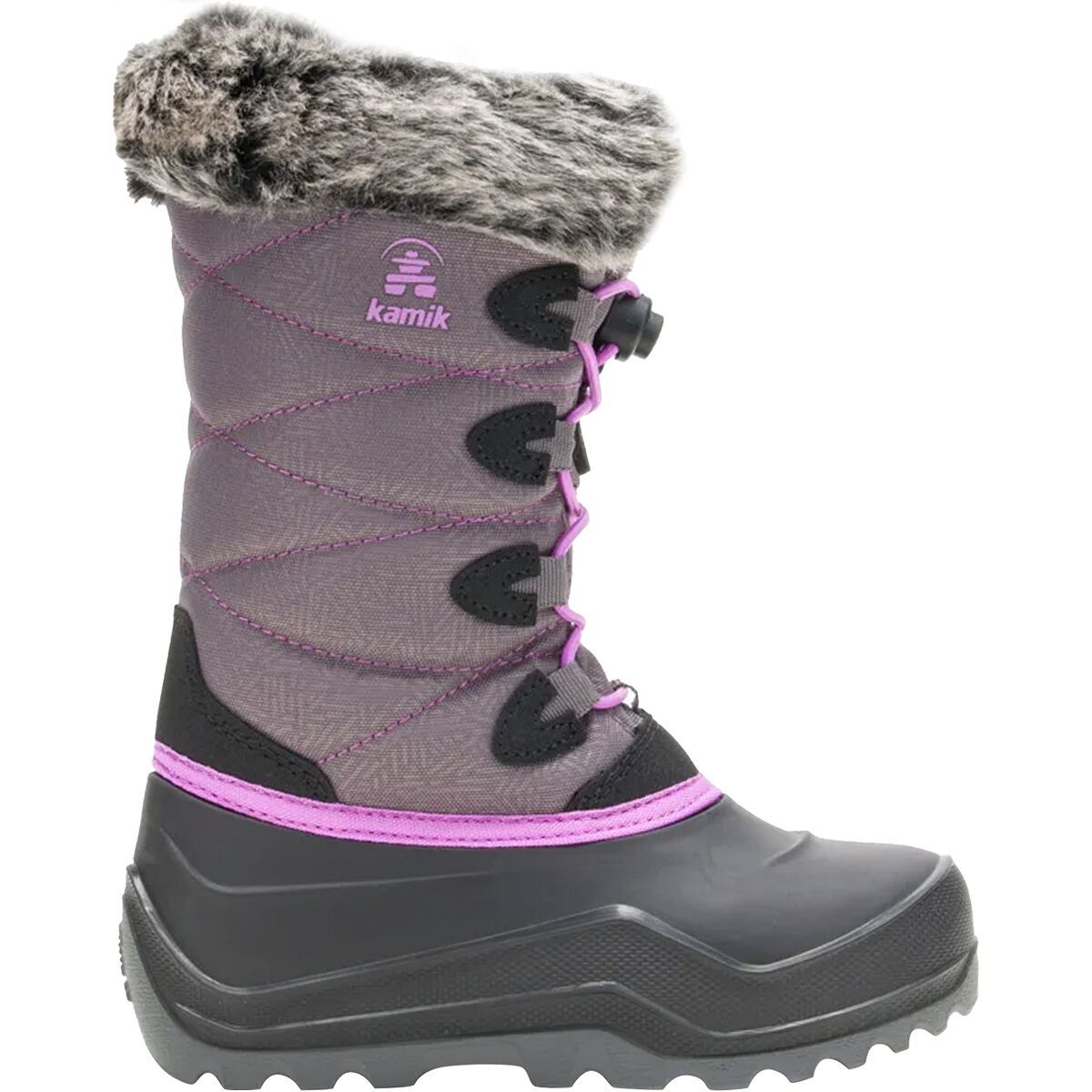 Kamik Snowgypsy 4 Boot - Kids' Charcoal/Orchid, 5.0