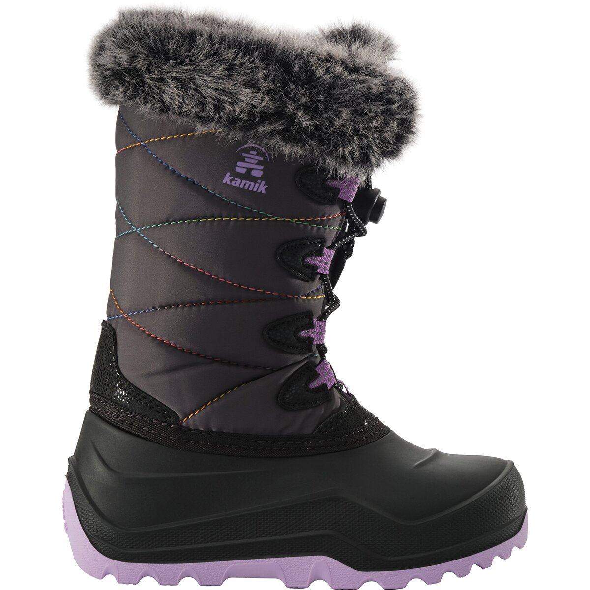 Image of Kamik Snowangel Boot - Little Kids' Charcoal/Purple, 10.0