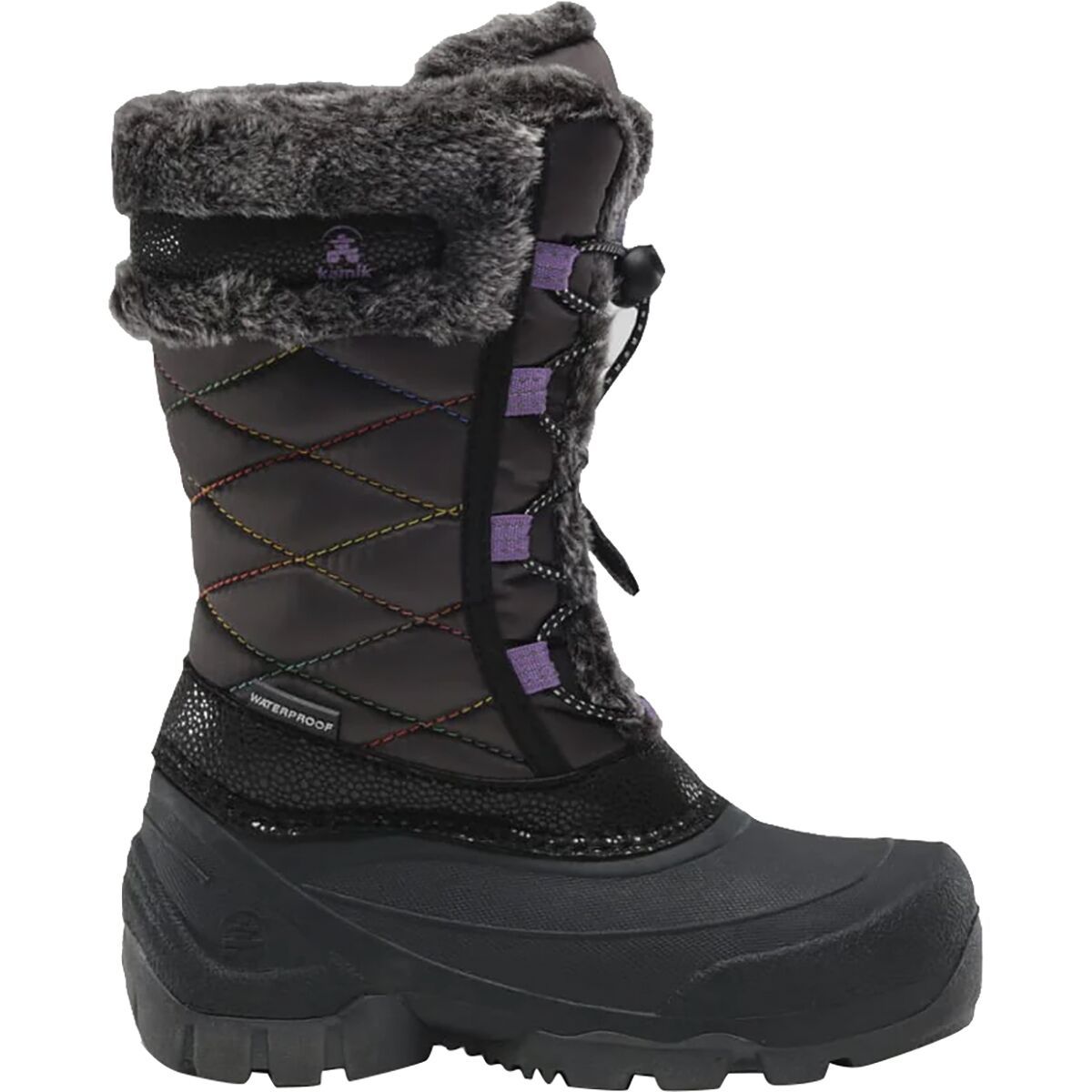 Kamik Star 3 Boot - Kids' Charcoal/Orchid, 6.0