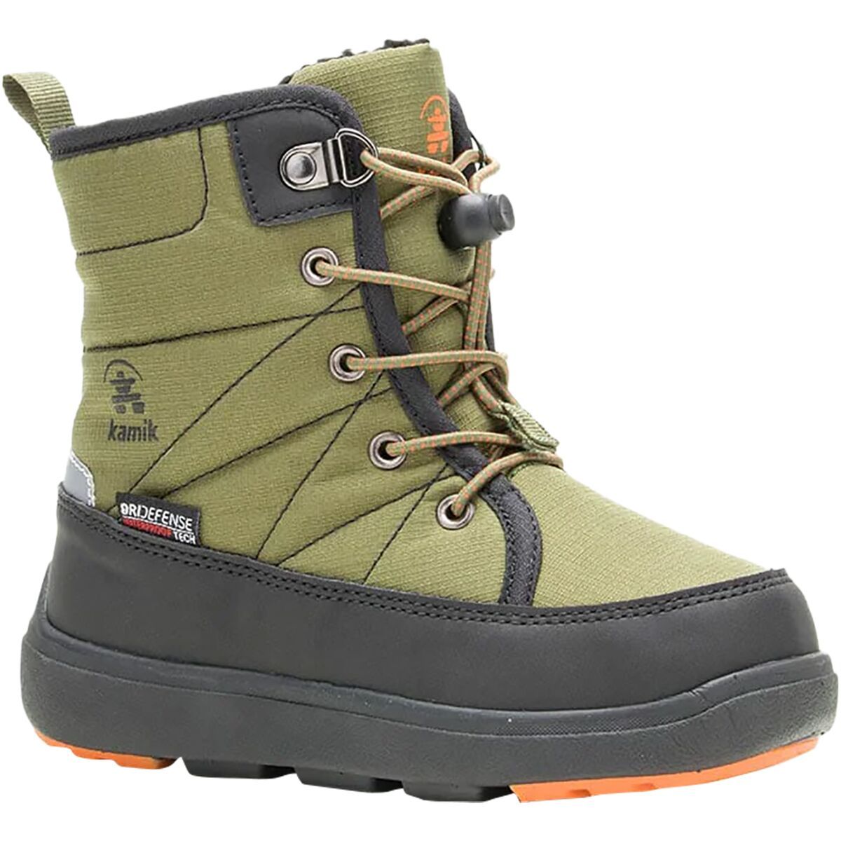 Kamik Luge Boot - Little Kids' Olive/Orange, 13.0
