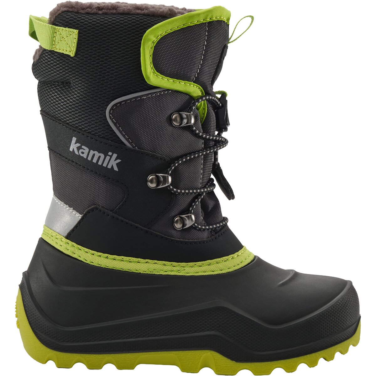 Image of Kamik Luke EZ Boot - Little Kids' Charcoal/Lime, 10.0