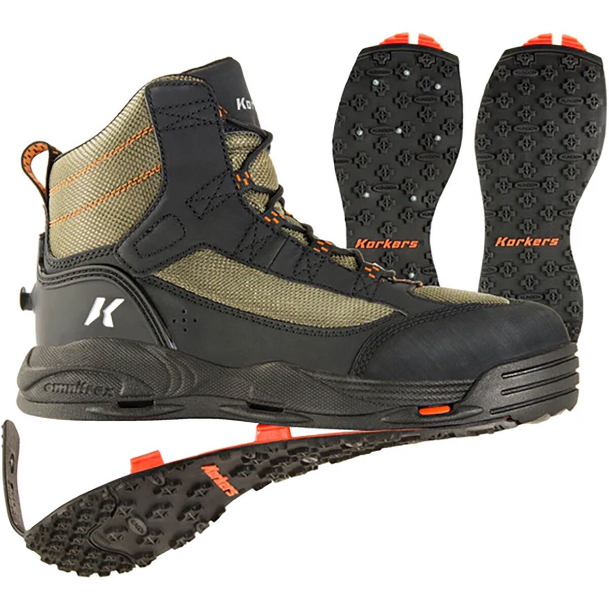 Image of Korkers Greenback Wading Boot - Men's Kling-On & Studded Kling-On Soles, 10.0
