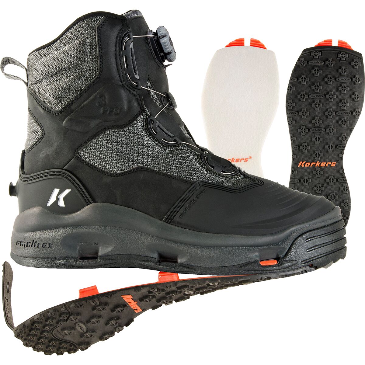Image of Korkers Darkhorse Wading Boot - Men's Kling-On & Felt Soles, 10.0