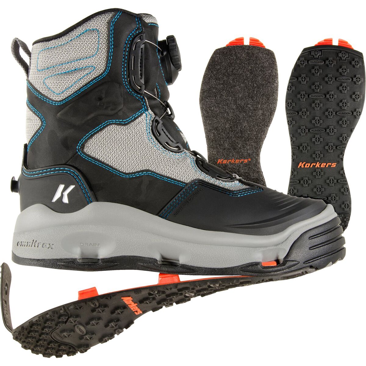 Image of Korkers Darkhorse Wading Boot - Women's Felt & Kling-on Soles, 9.0