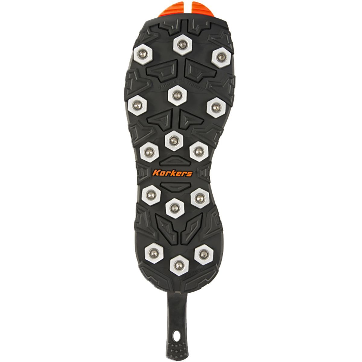 Image of Korkers Omnitrax V3.0 Triple Threat - Aluminum Hex Disc Sole Black/Orange, 7.0