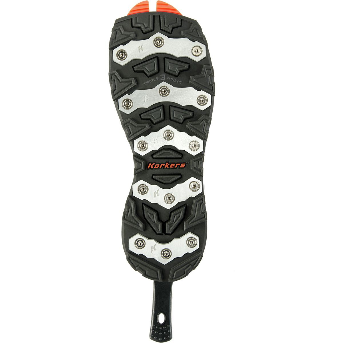 Image of Korkers Omnitrax V3.0 Triple Threat - Aluminum Bar Sole Black/Orange, 7.0