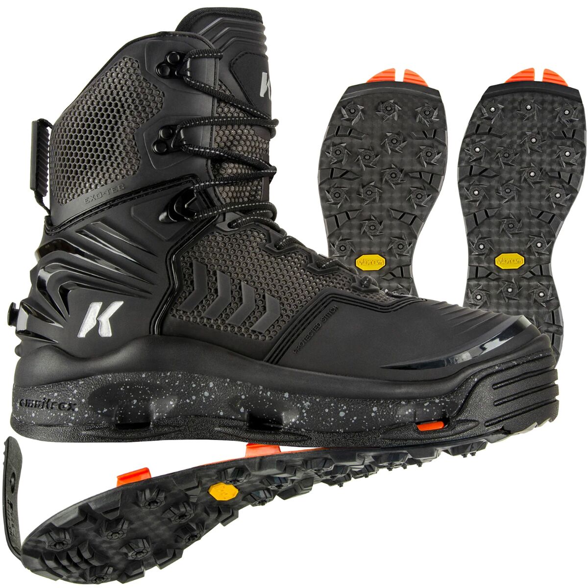 Image of Korkers River Ops Wading Boot Vibram & Studded Vibram Soles, 15.0